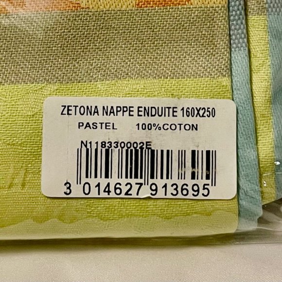 Jacquard Woven Pastel Multi Color Rectangular Cotton French Tablecloth - Picture 9 of 10